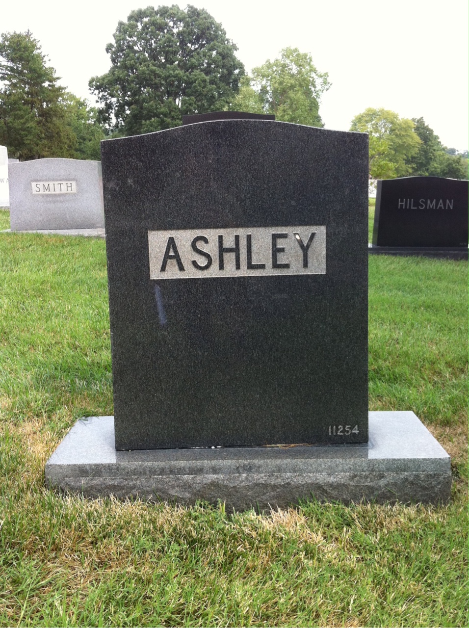 Back of headstone — Mildred Ashley