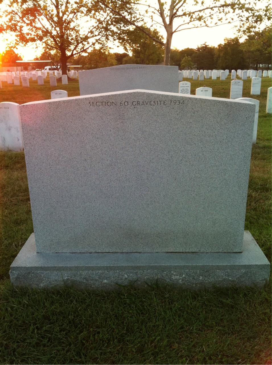 Back of headstone — Thomas Amos