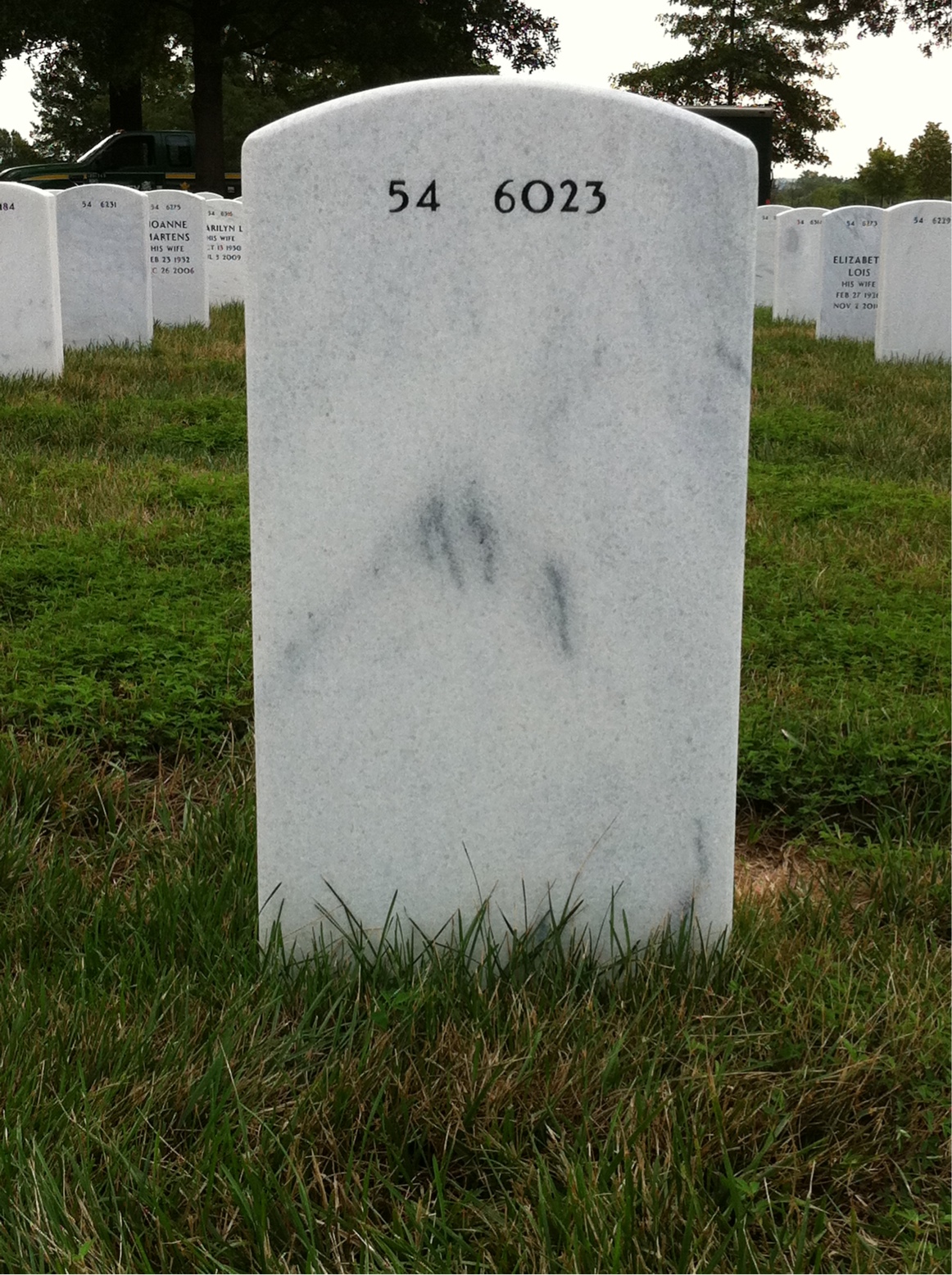 Back of headstone — William Climo