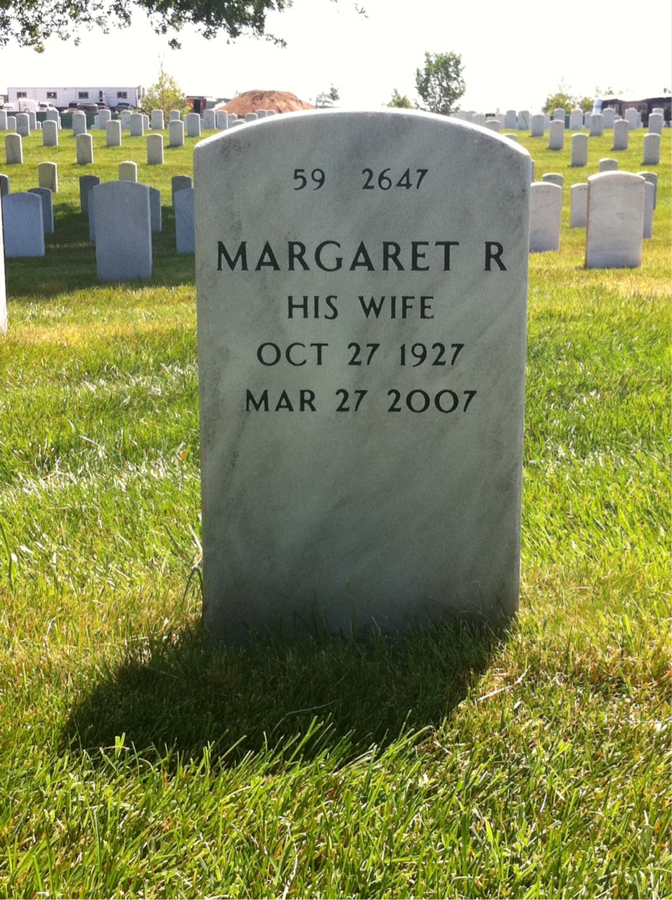 Back of headstone — Lawrence Lee