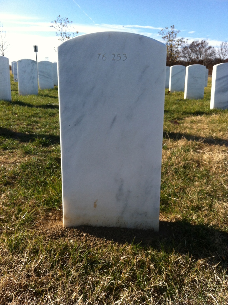 Back of headstone — Allan Baer