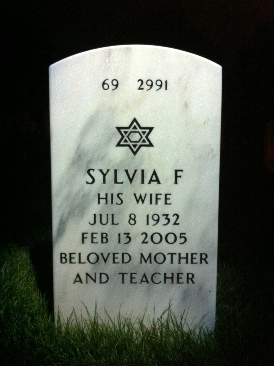 Back of headstone — Morris Pollak
