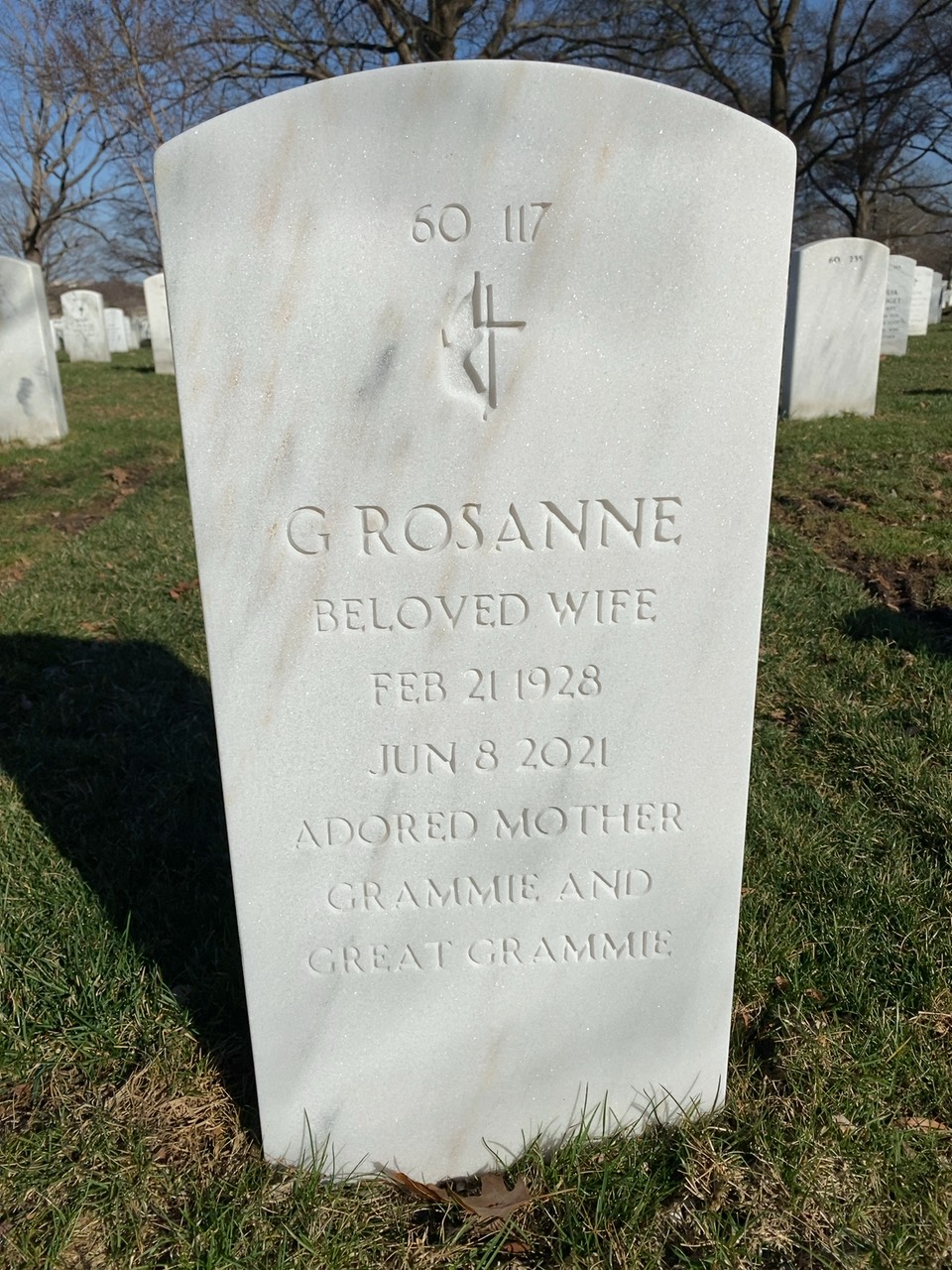Back of headstone — Lowell Oder
