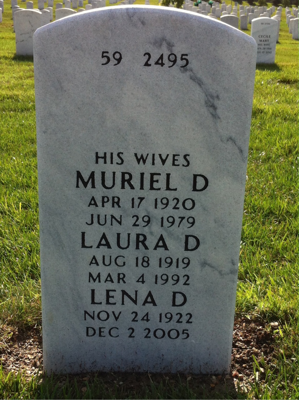 Back of headstone — James O'Brien