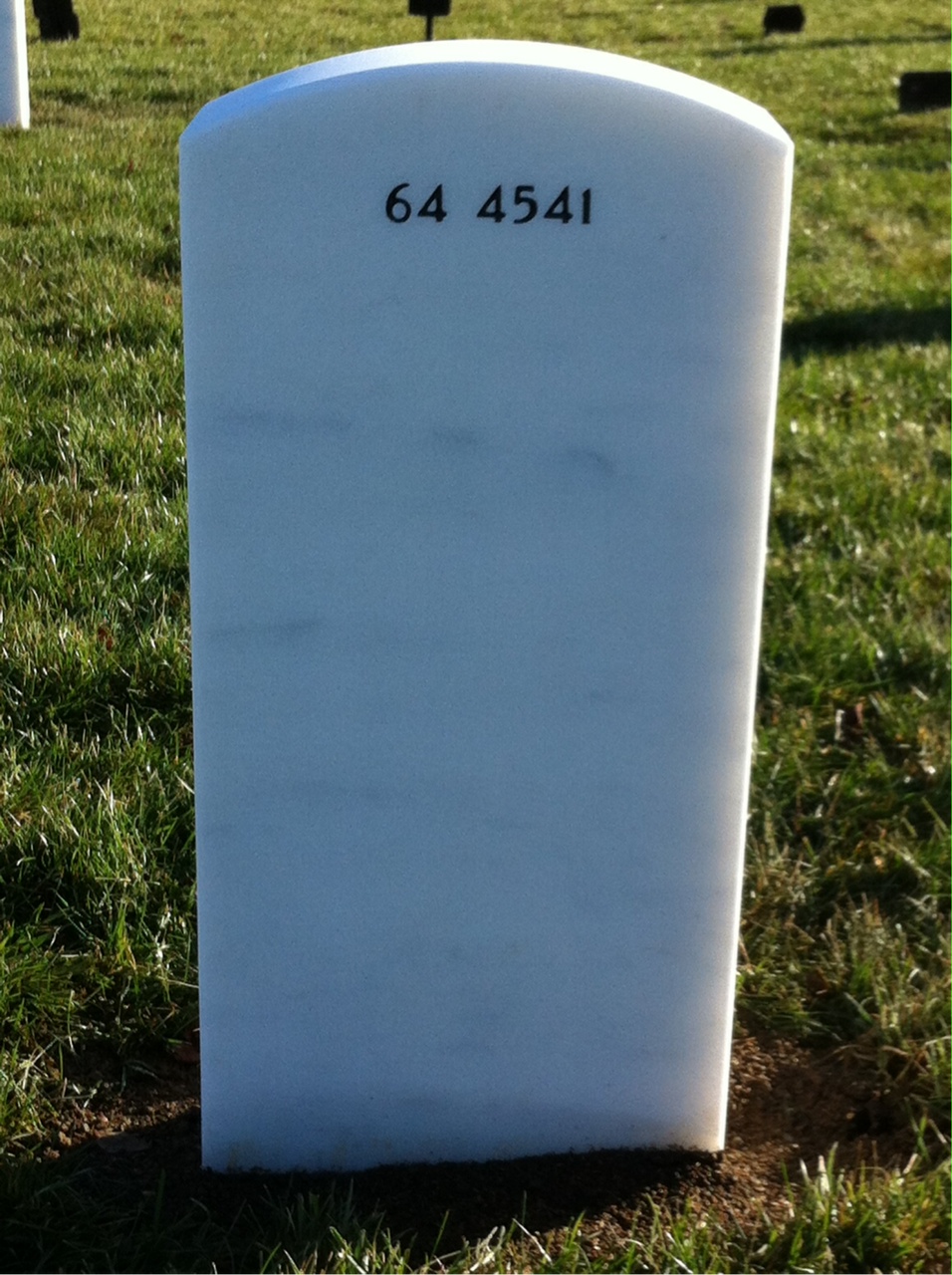 Back of headstone — William Terry Stancil