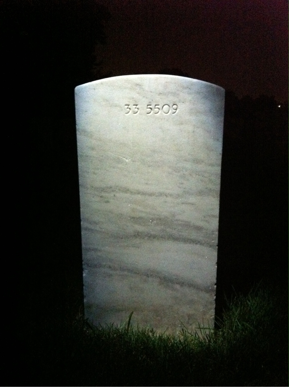 Back of headstone — Johnny Alford