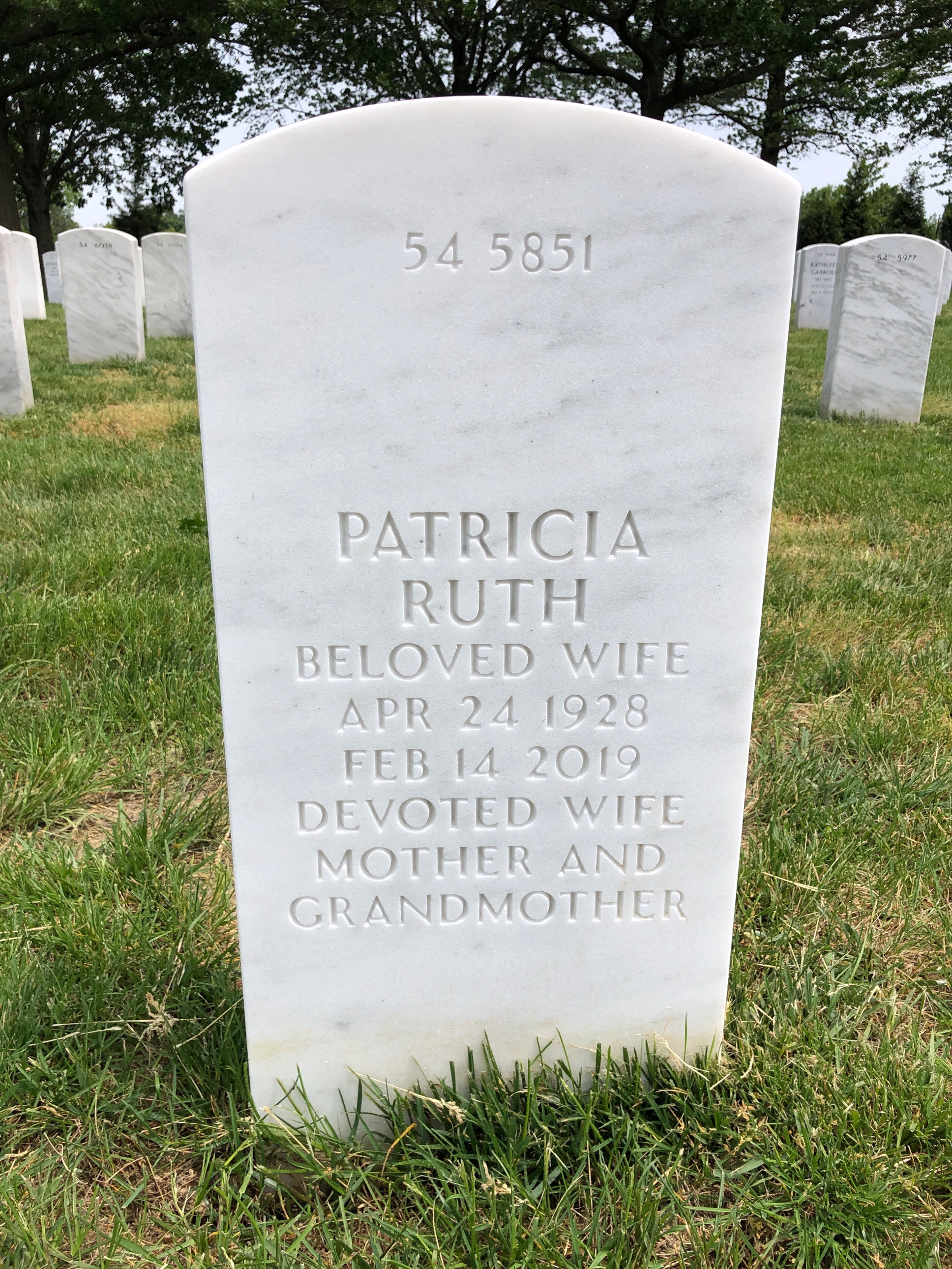 Back of headstone — Walter Wiesner