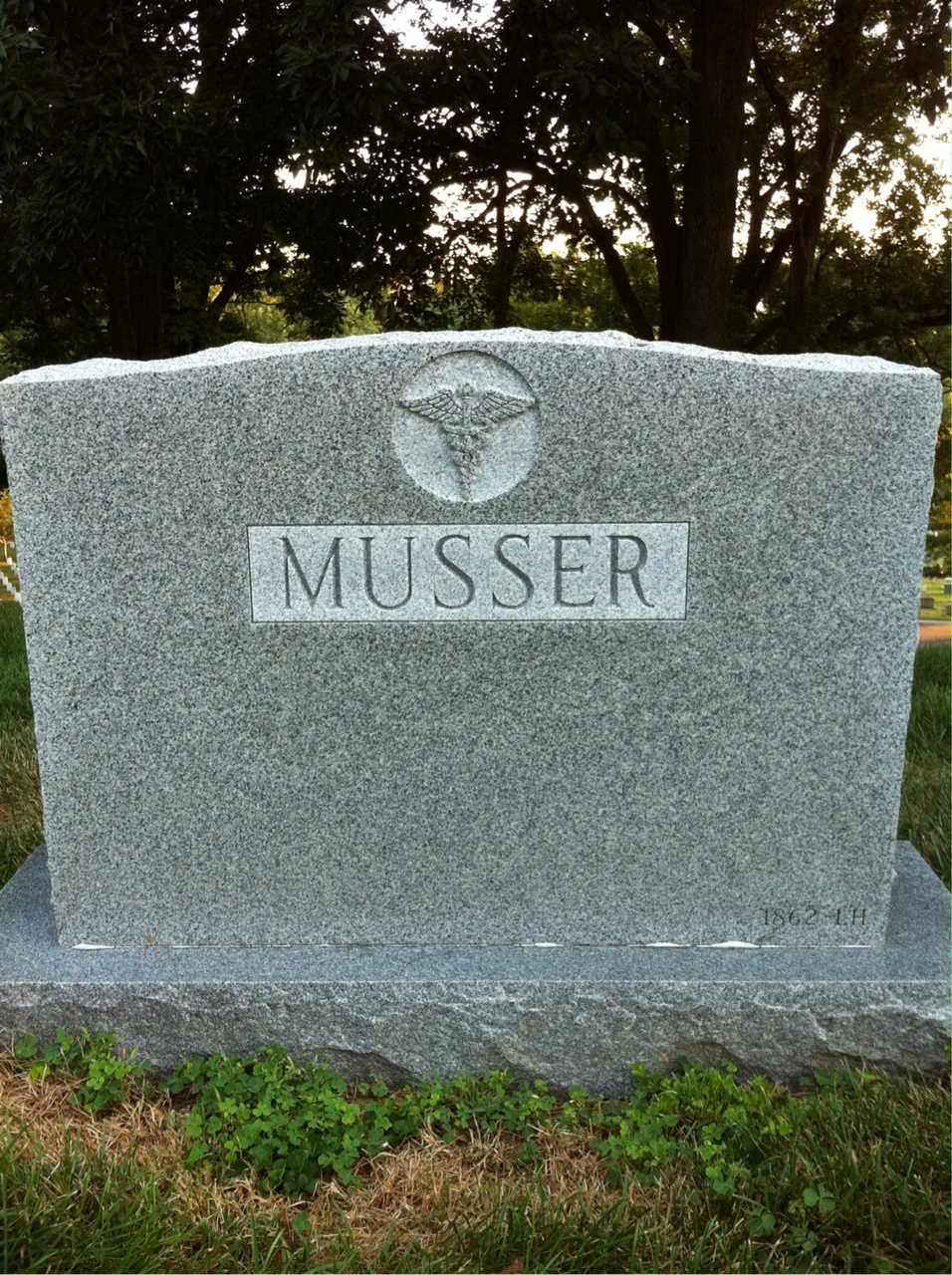 Back of headstone — Alice Musser