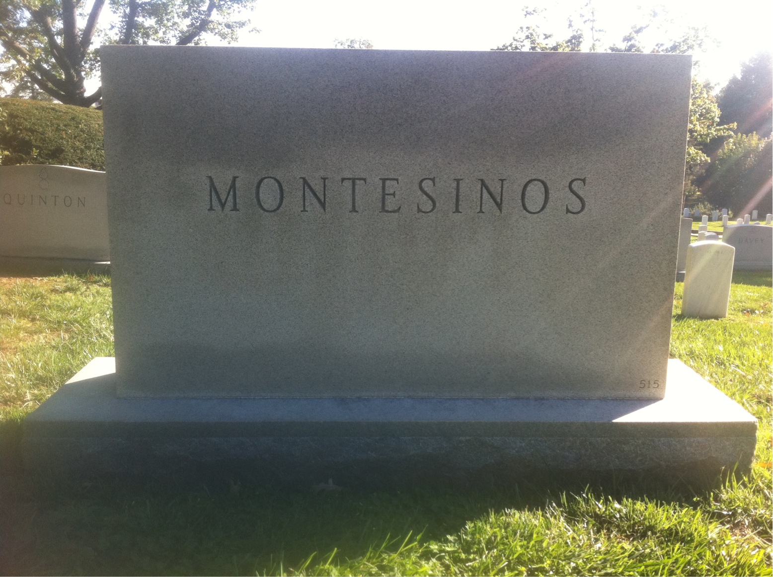 Back of headstone — Serafin Montesinos