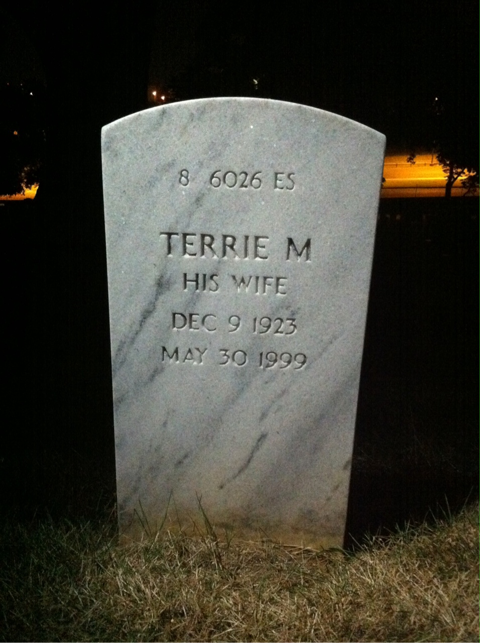 Back of headstone — Terrie Morrison
