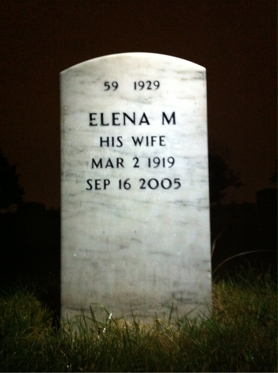 Back of headstone — William Bodine