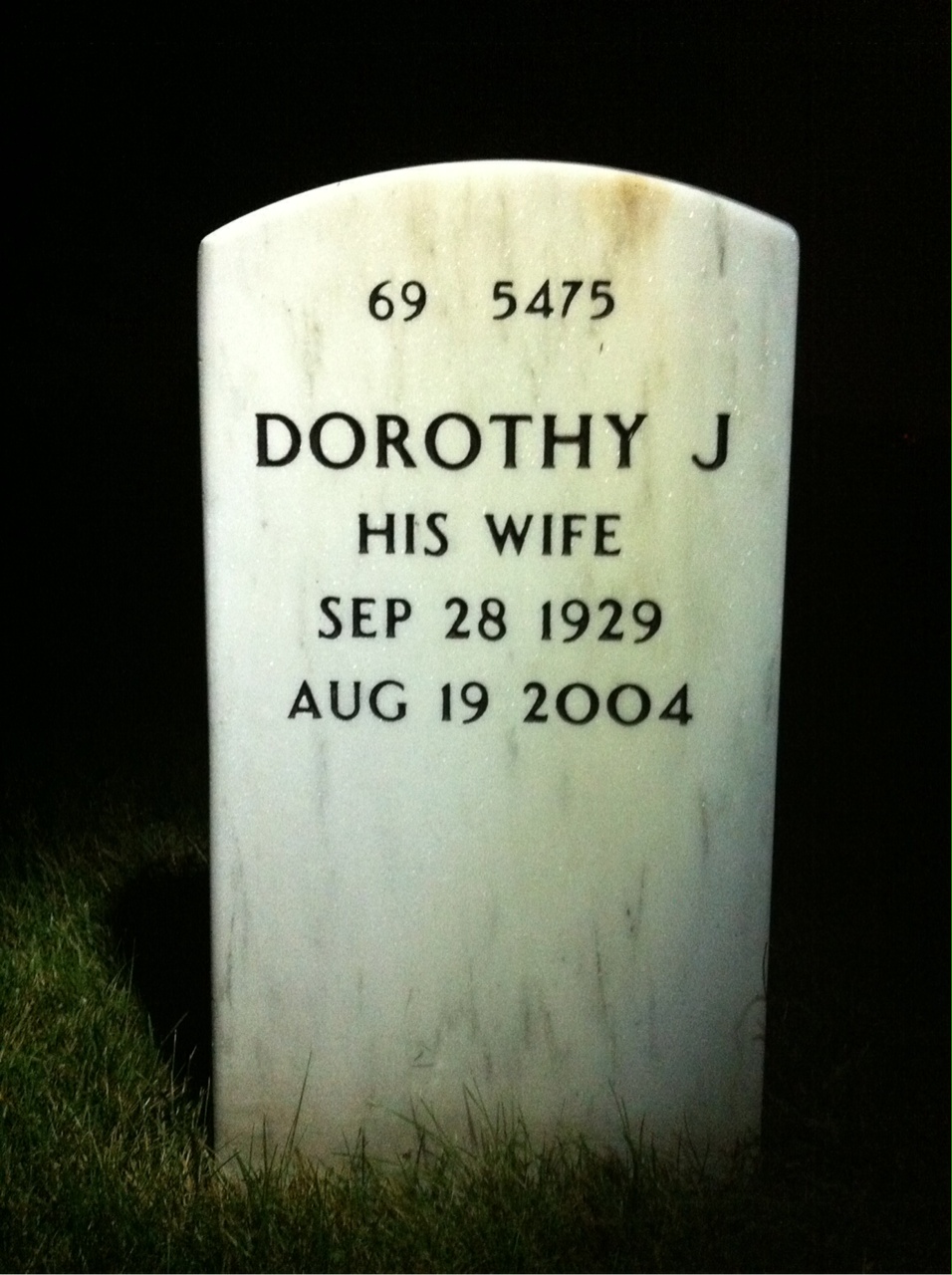 Back of headstone — Kenneth Sanders