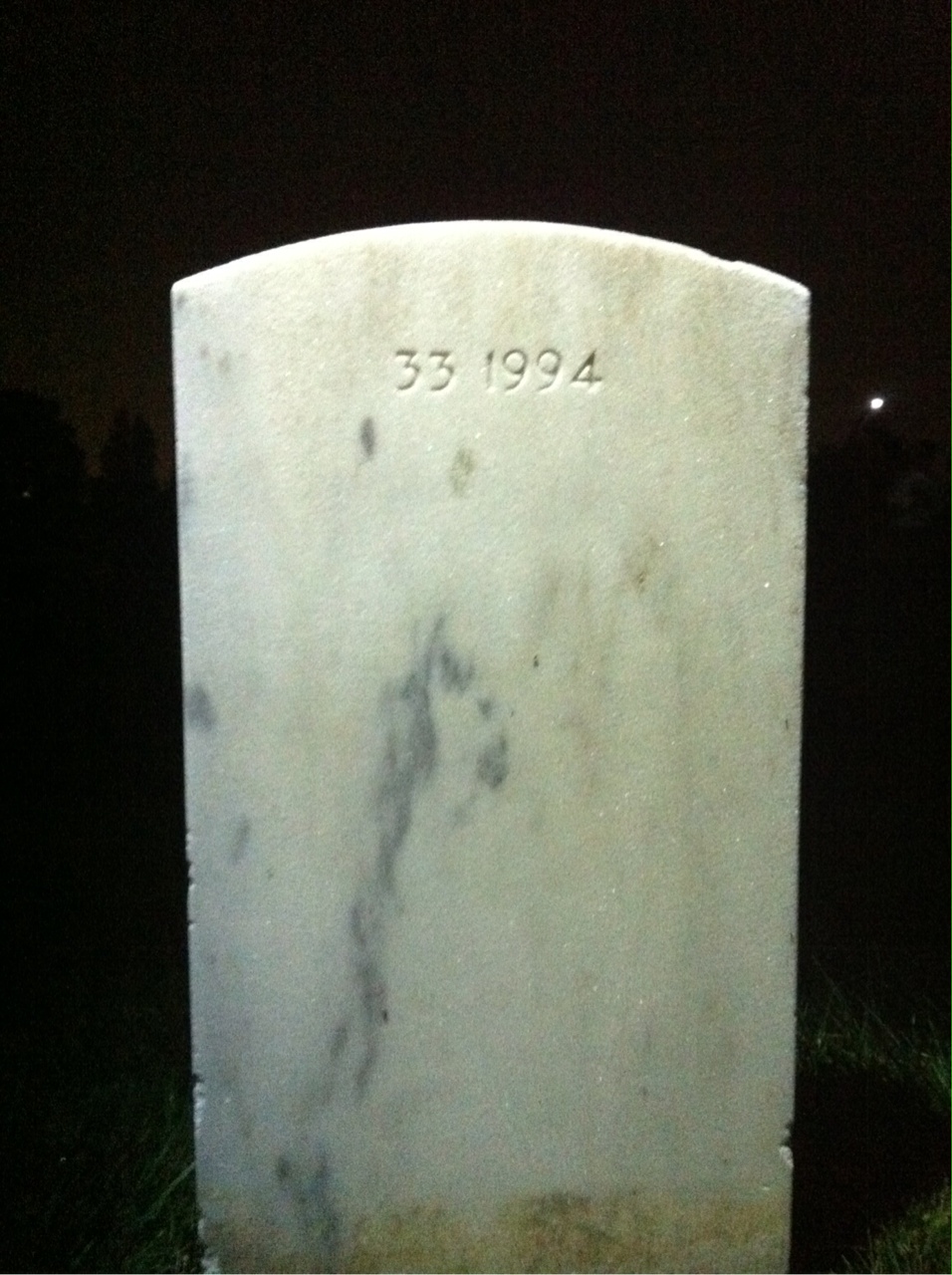 Back of headstone — Hobert Armstrong