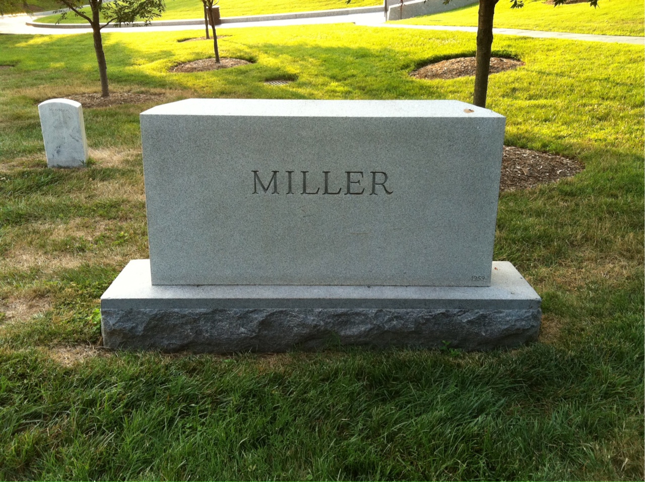 Back of headstone — Troup Miller