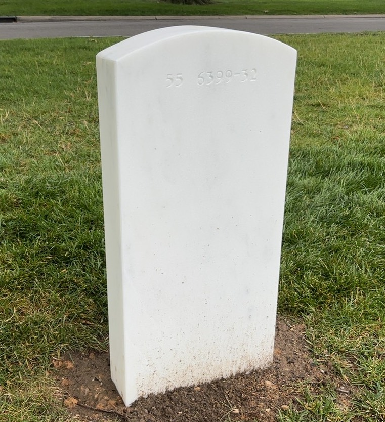 Back of headstone — William Thornhill Huxster
