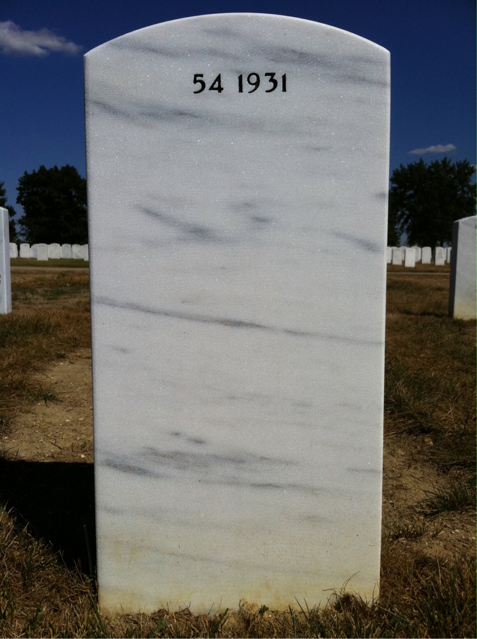 Back of headstone — Matthew Joseph J Foster