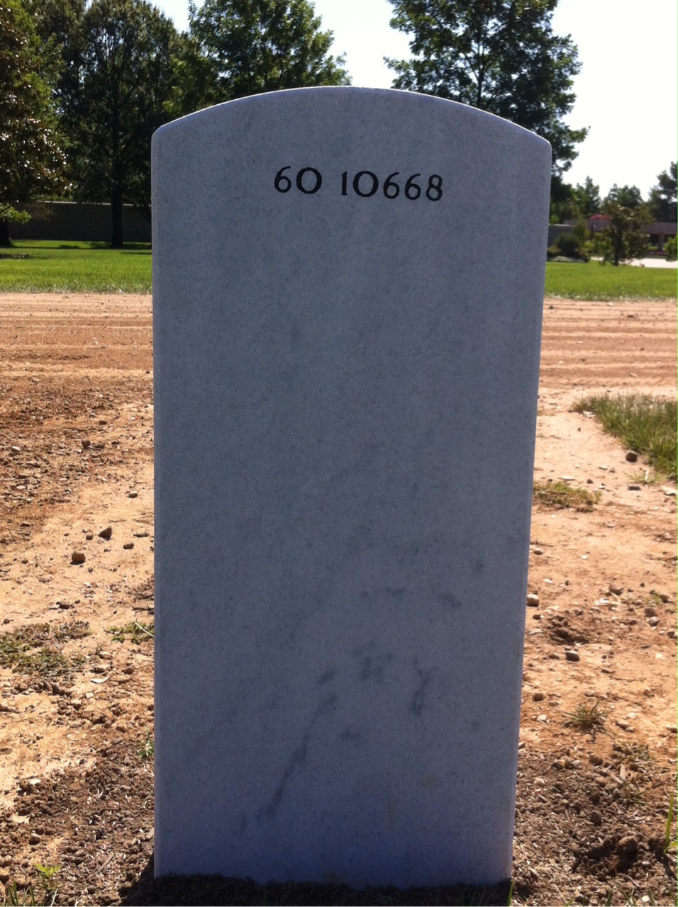 Back of headstone — Bradley Gordon Kritzer