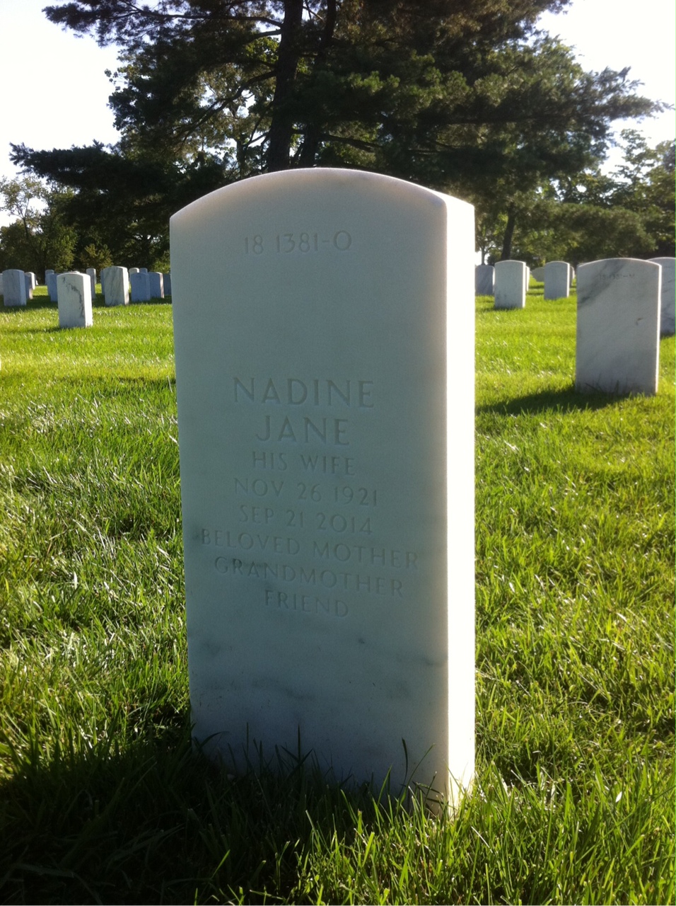 Back of headstone — John Silva