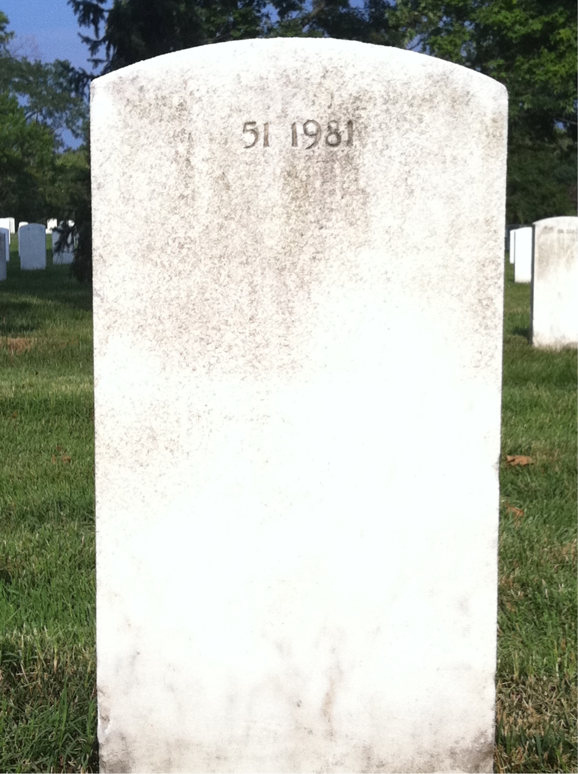 Back of headstone — William Miller
