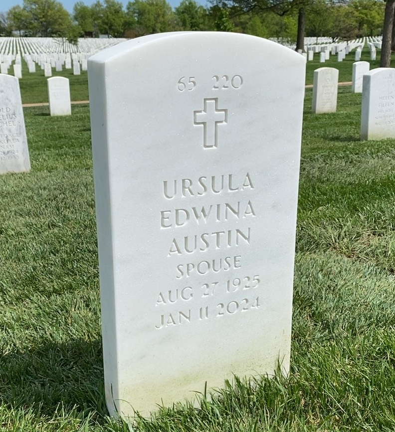 Back of headstone — Harry Austin
