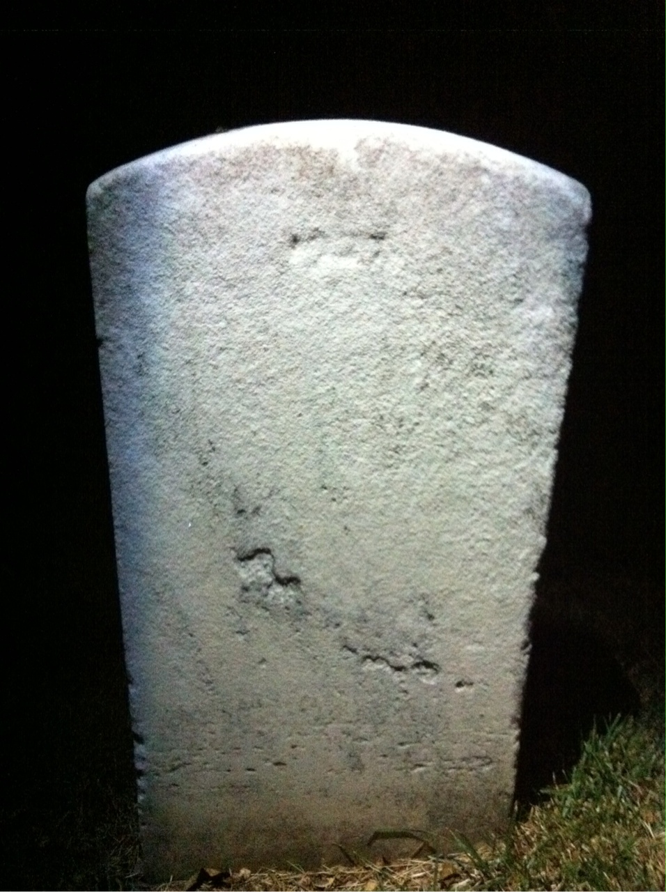 Back of headstone — Chauncey Baker