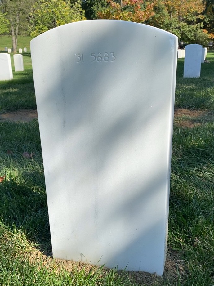 Back of headstone — Thomas Francis Walker