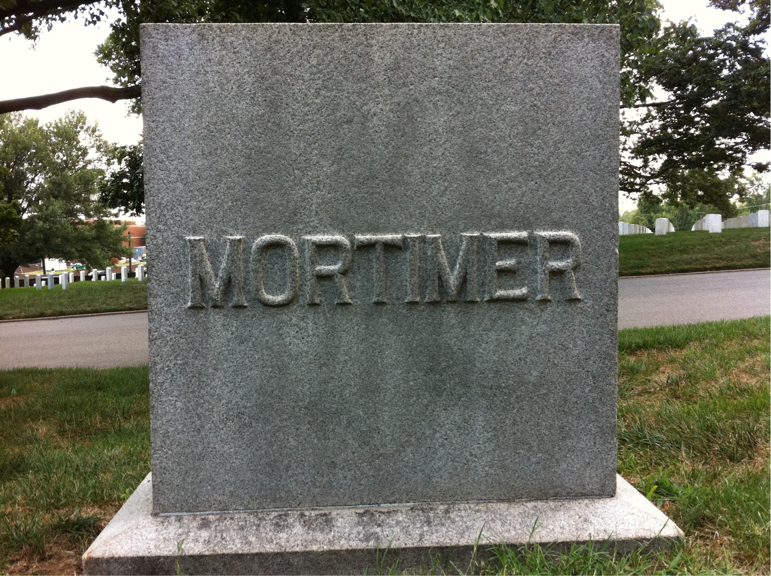 Back of headstone — Mattie Mortimer