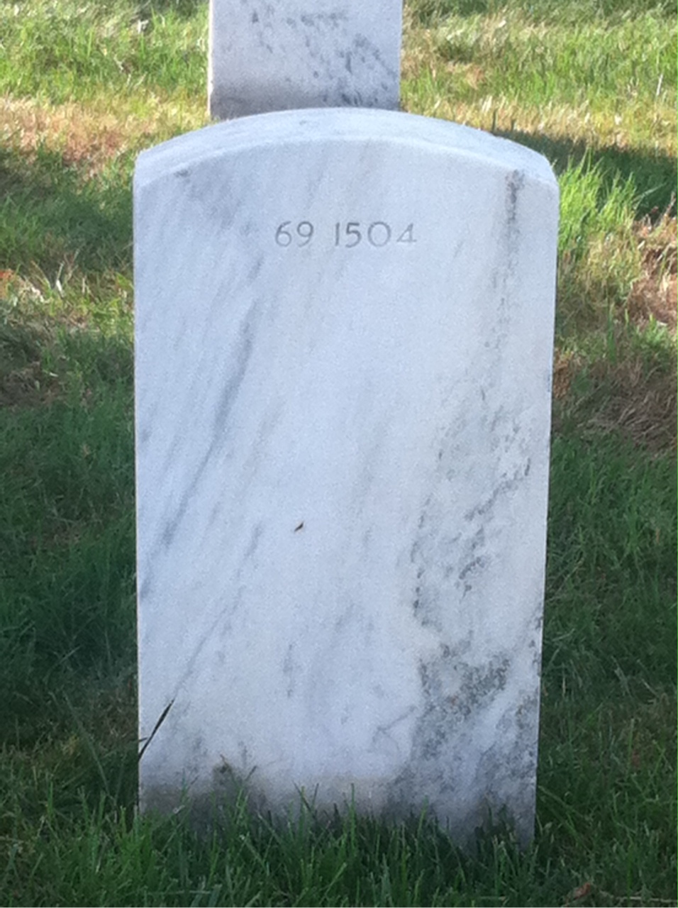 Back of headstone — Bernard Cundiff