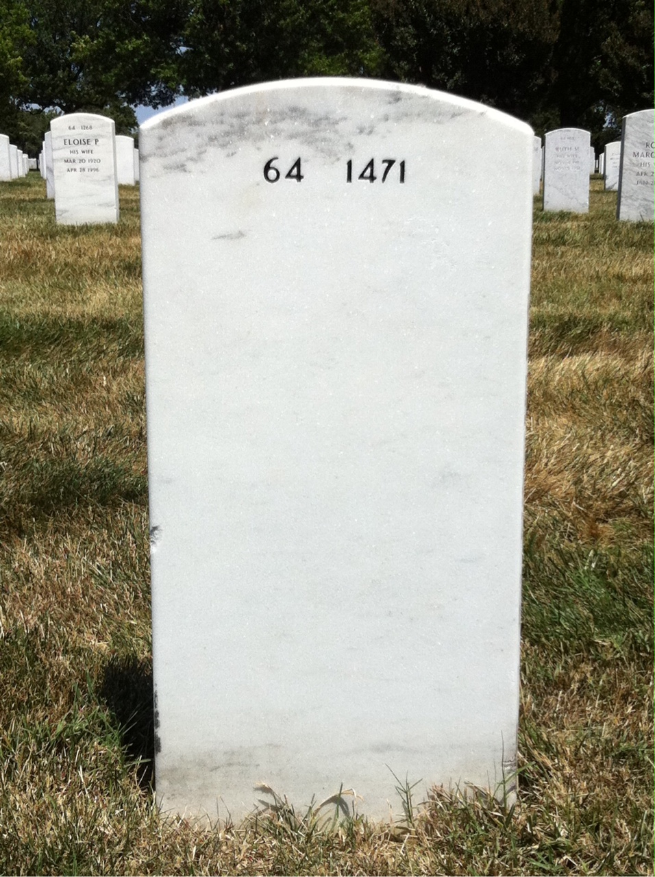 Back of headstone — Jack Fritz