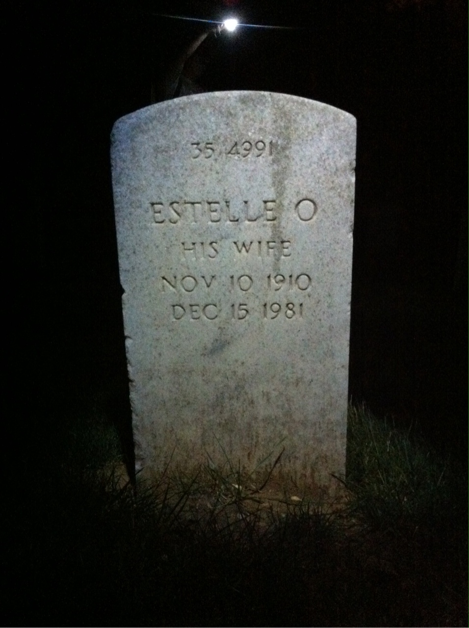 Back of headstone — Alfred Conselio
