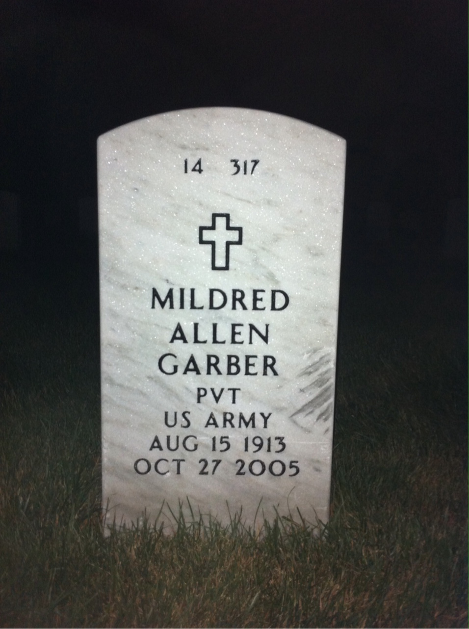 Back of headstone — Logan Purcell
