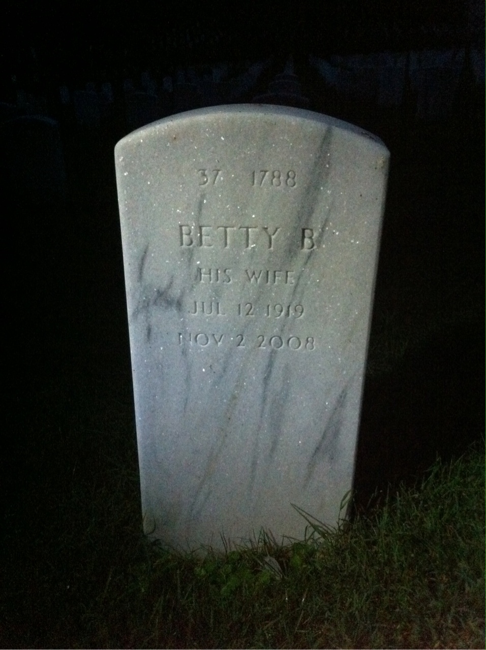 Back of headstone — Auburn Smith