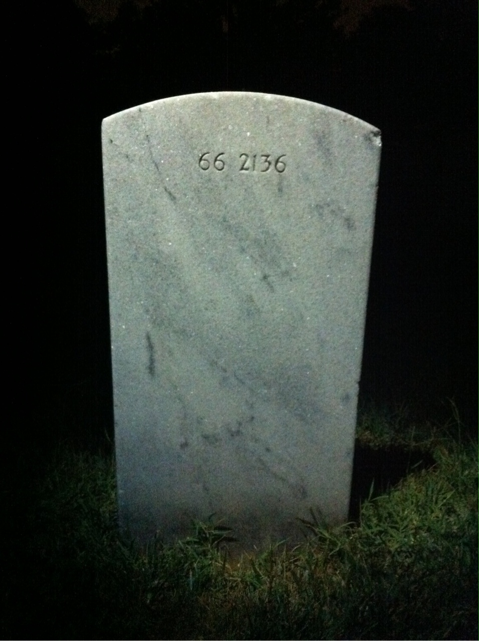 Back of headstone — Thomas Arvy