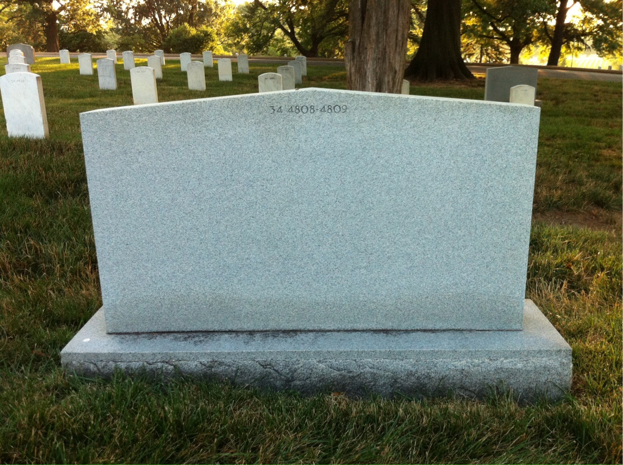 Back of headstone — Richard Ackerman