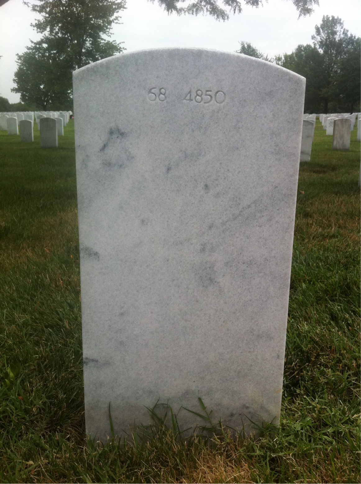 Back of headstone — John Defazio
