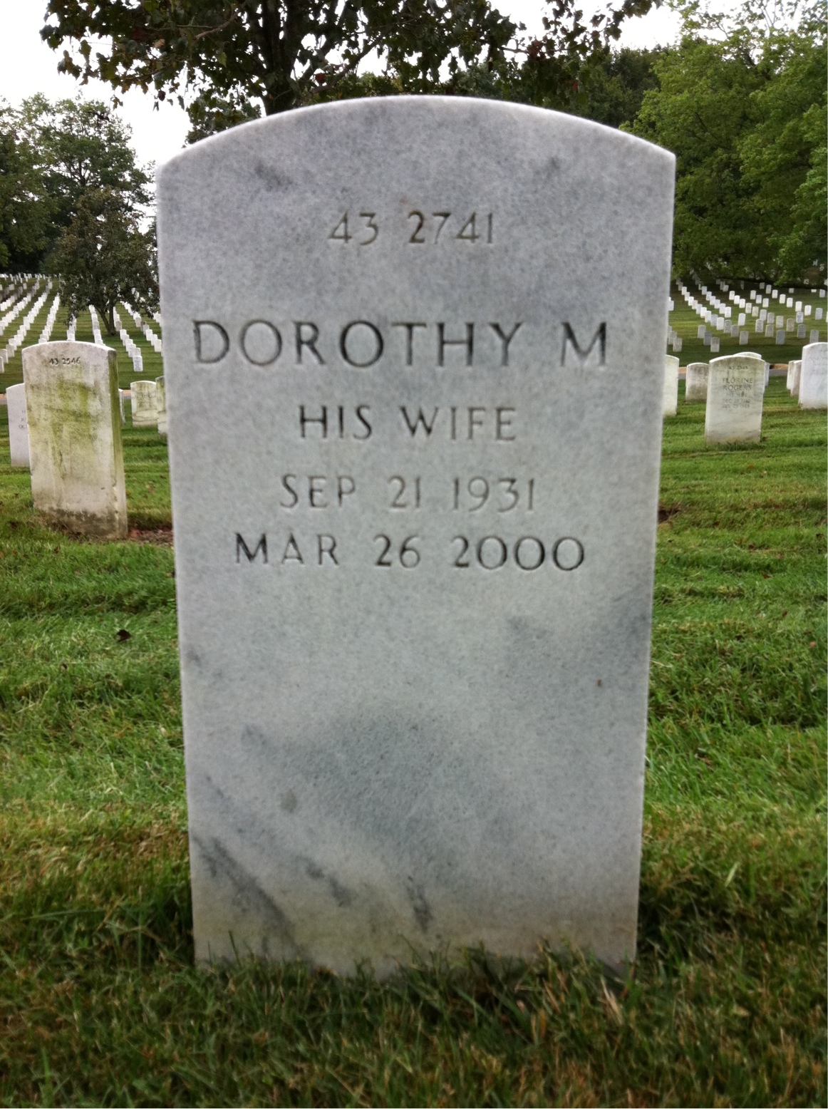 Back of headstone — Dorothy Berens
