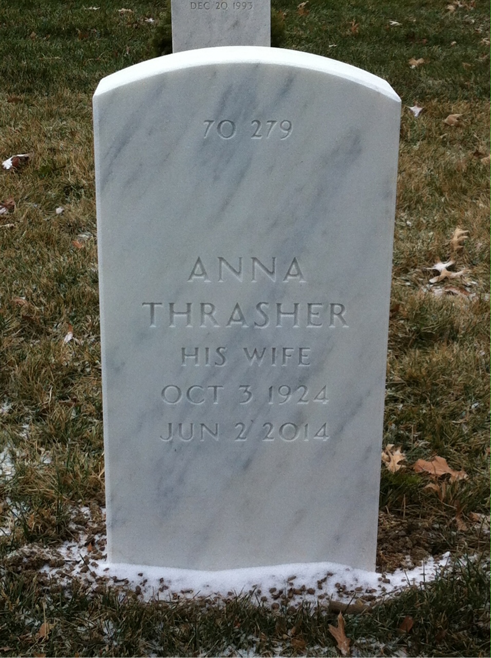 Back of headstone — Robert M Watkins