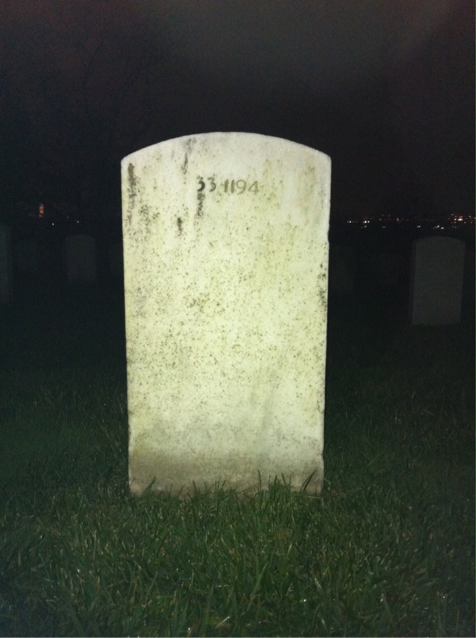 Back of headstone — Jesse Horton