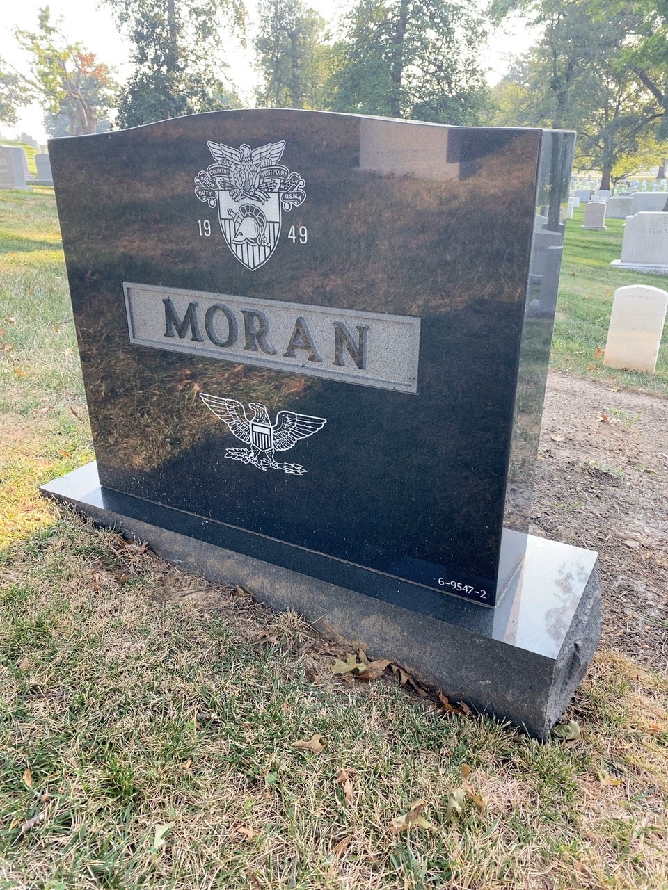 Back of headstone — Clayton Moran
