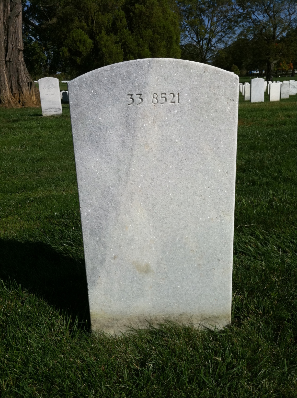 Back of headstone — Earl Baker