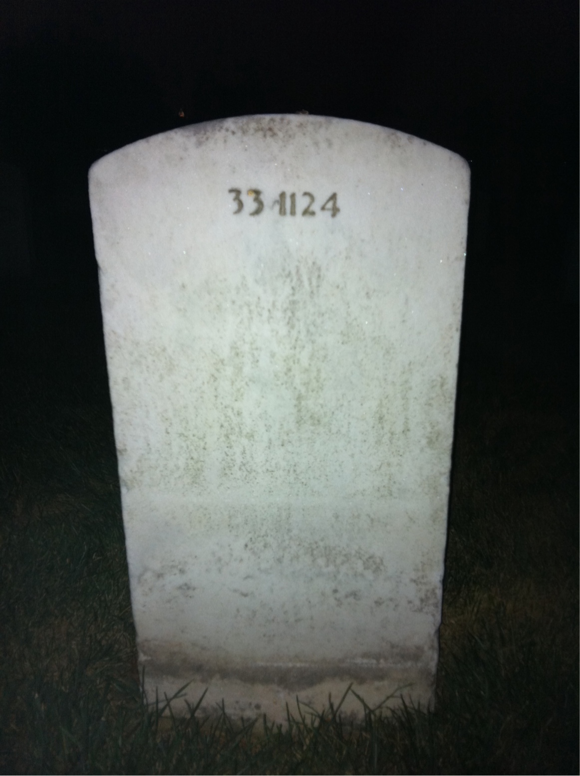 Back of headstone — Maurice Alexander