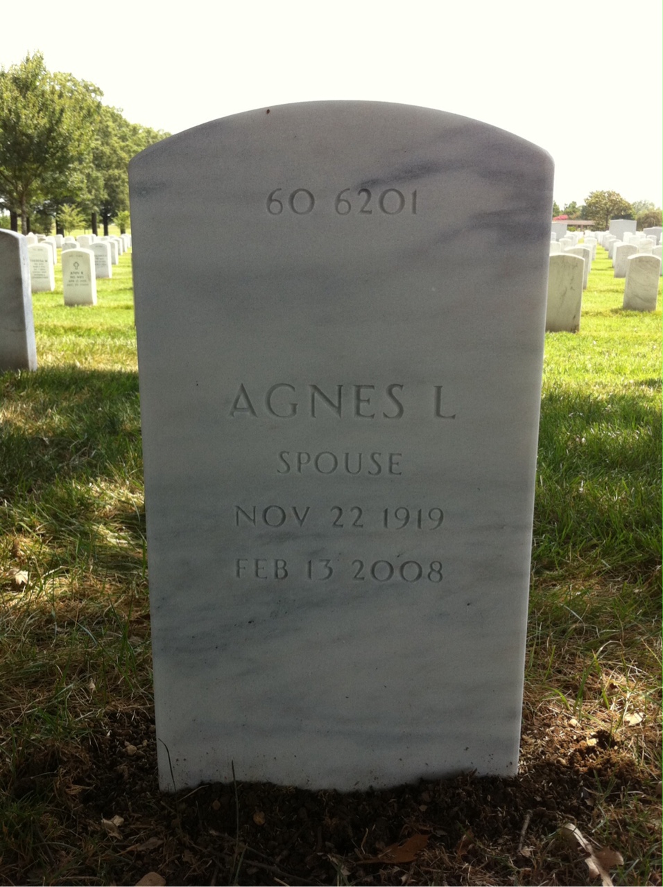 Back of headstone — Joseph Beno