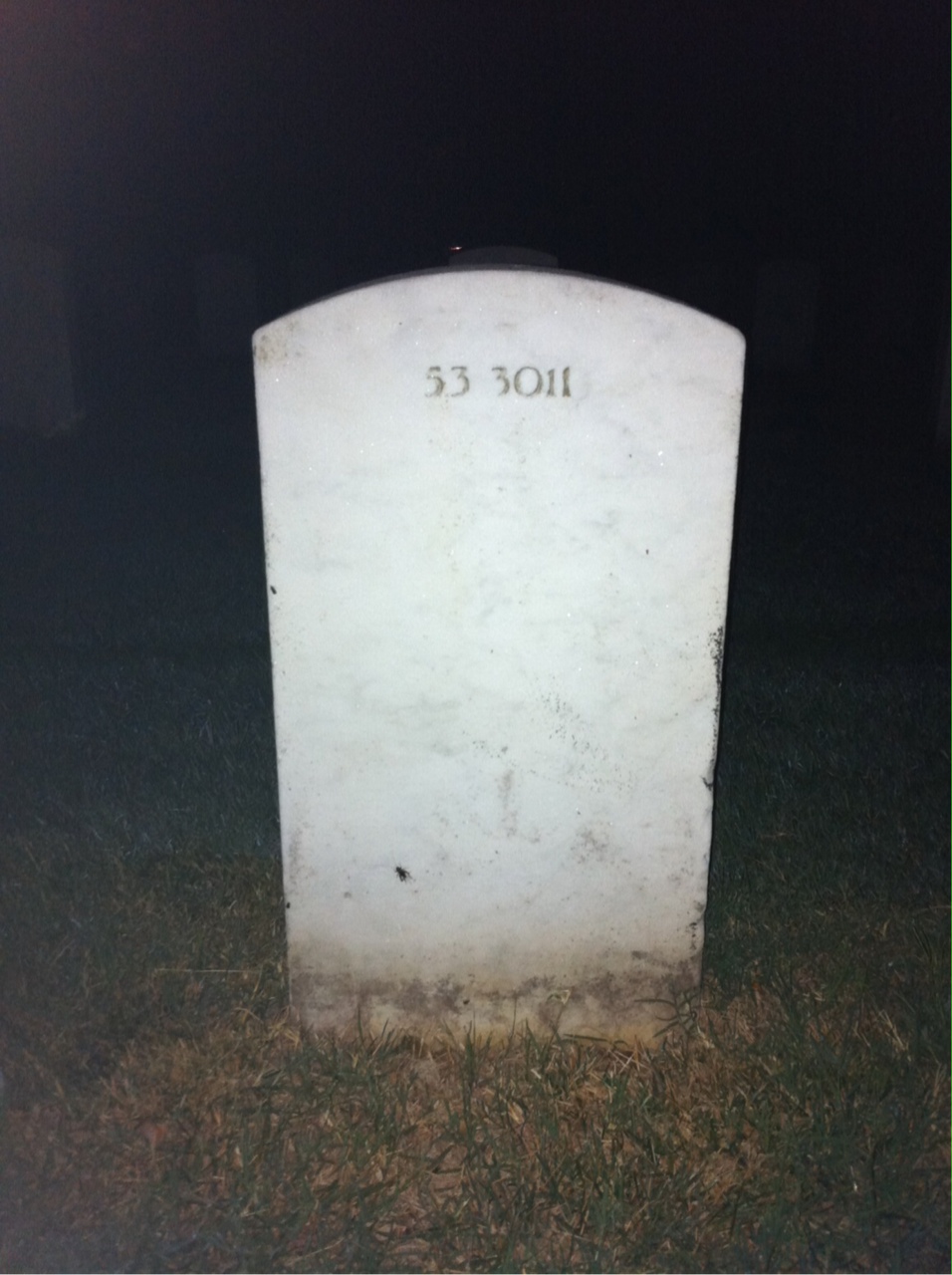 Back of headstone — Delbert Amirault