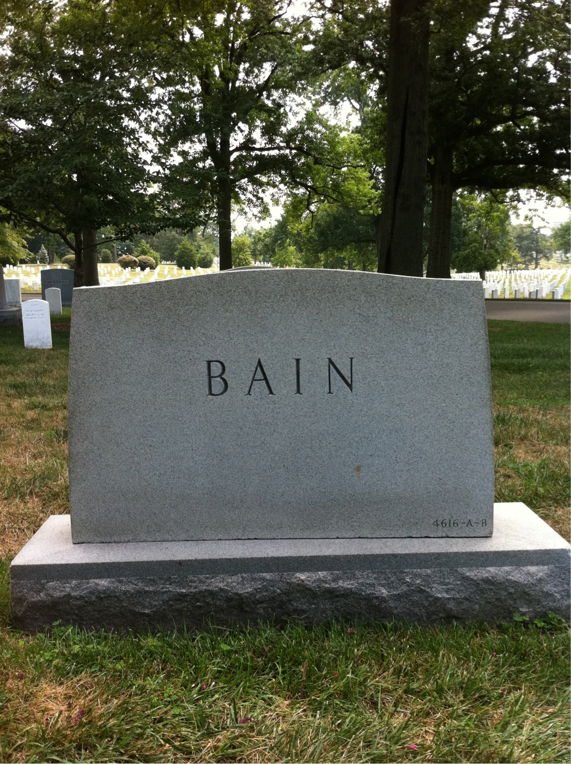Back of headstone — James Bain