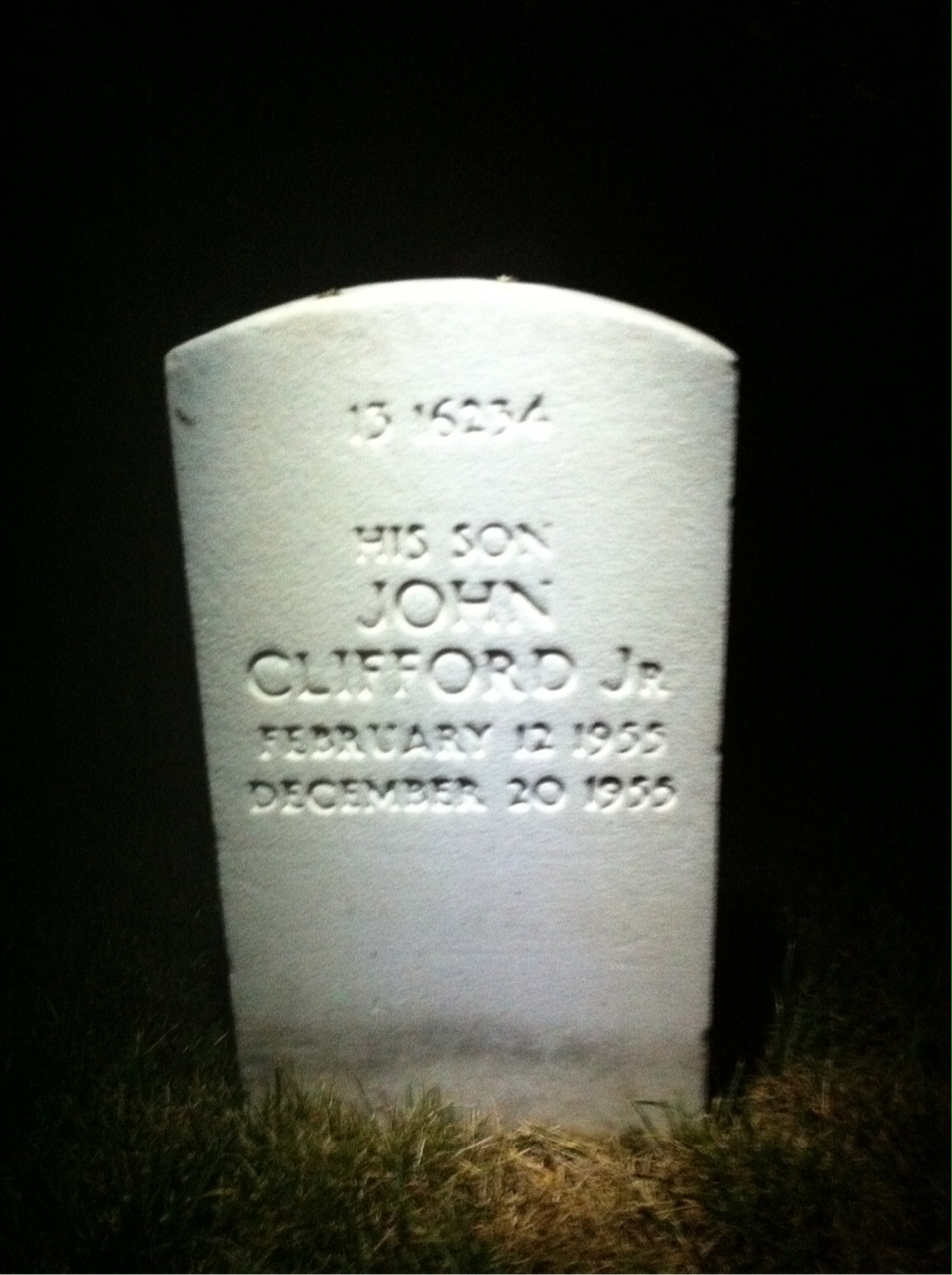 Back of headstone — John Allen