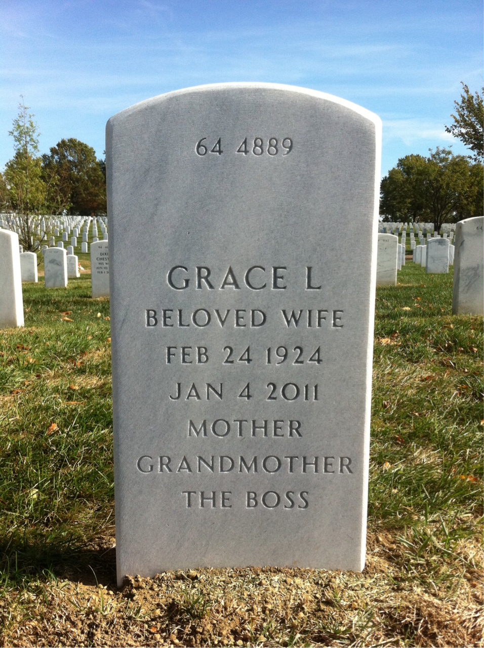 Back of headstone — Robert Lipton
