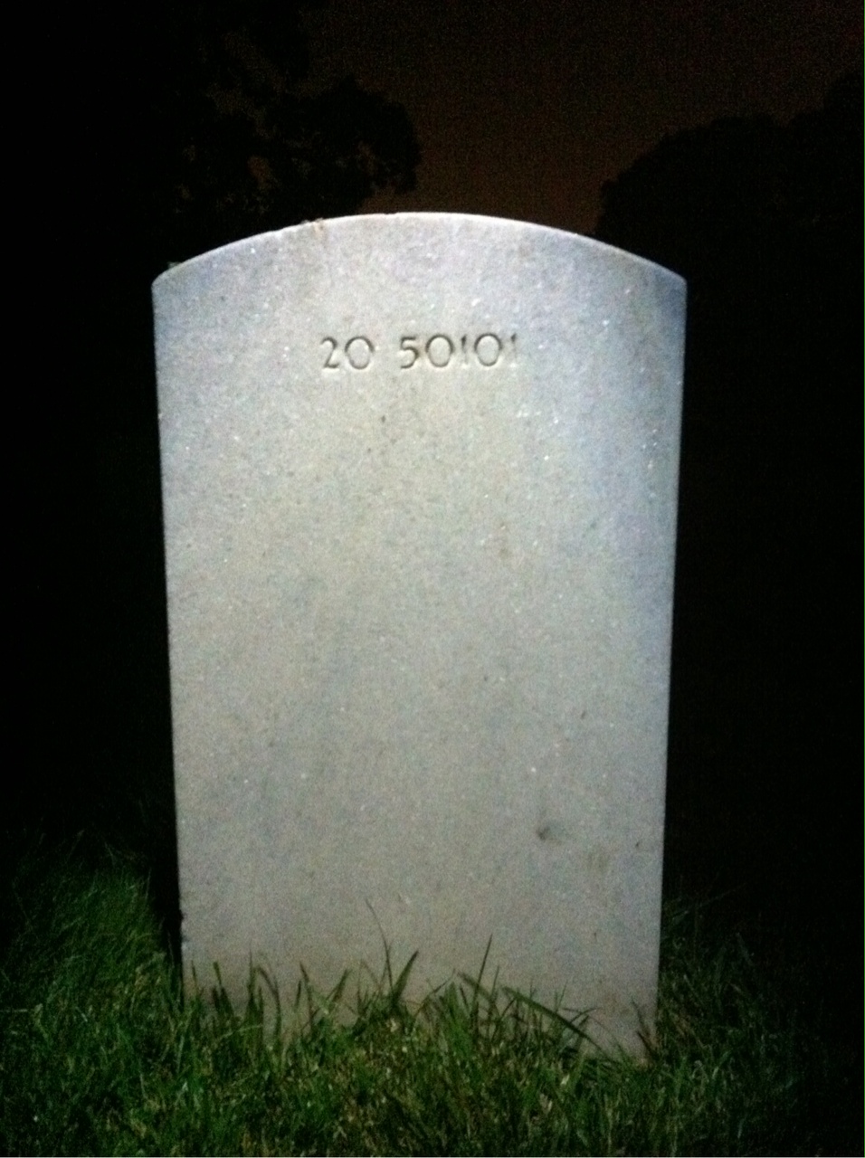 Back of headstone — Arthur Allen