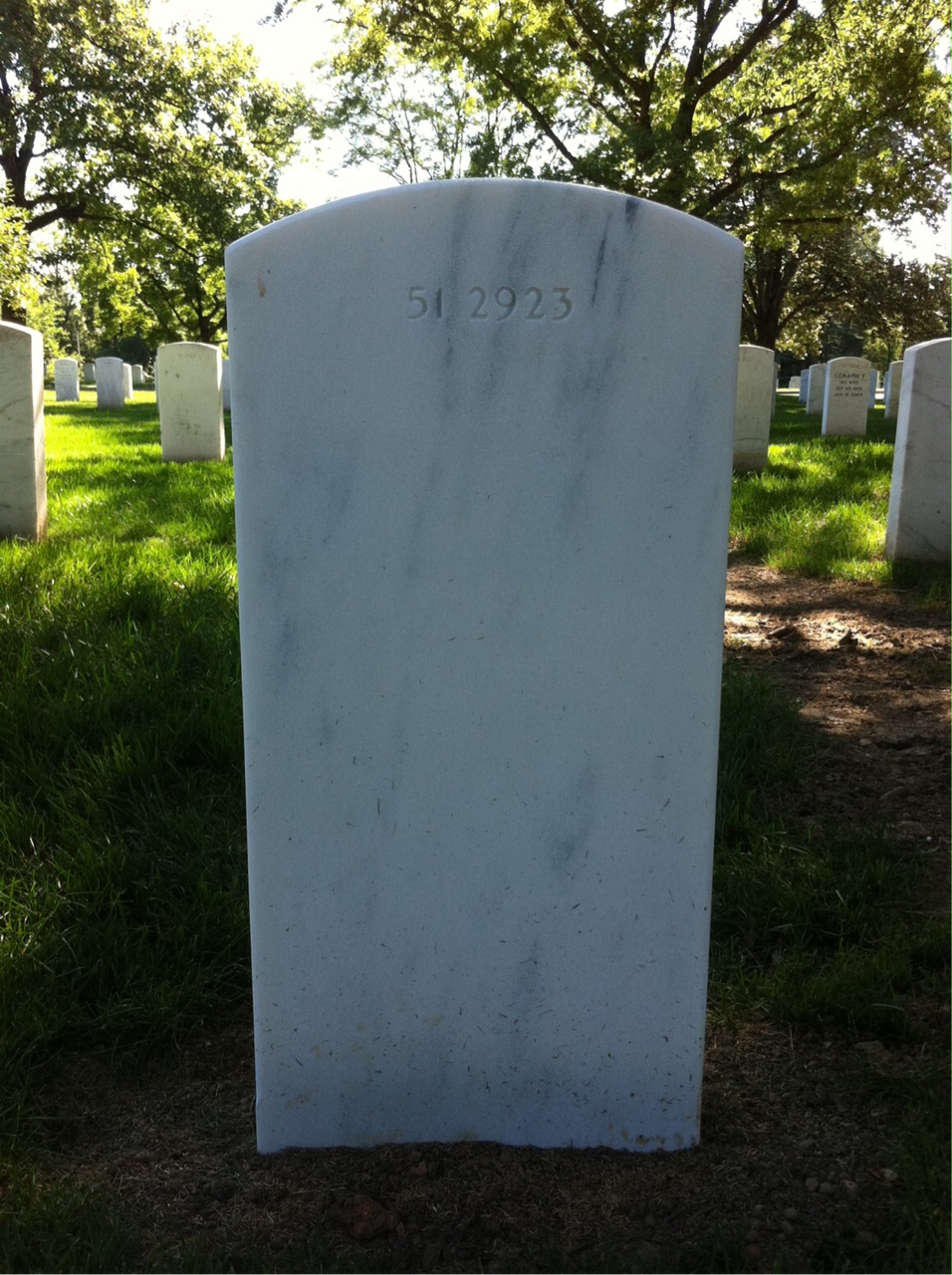 Back of headstone — John Mcneil