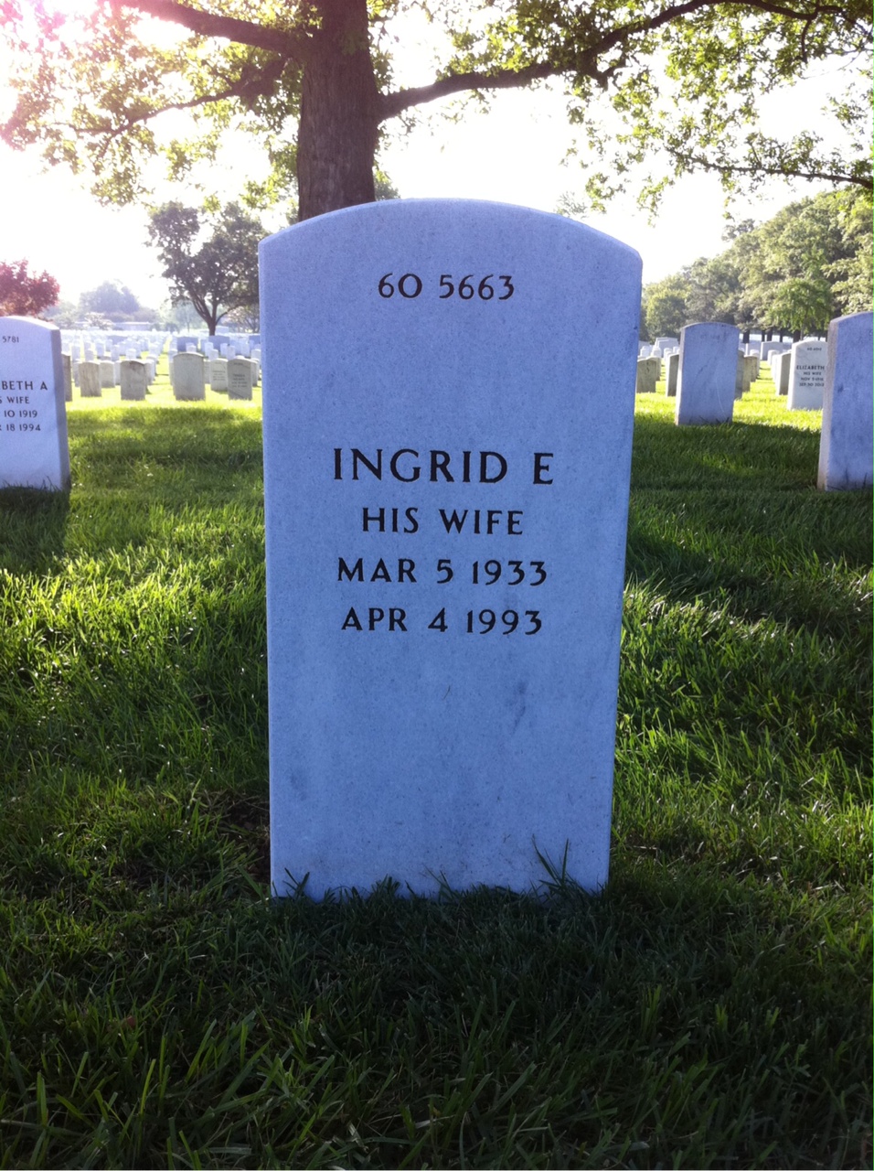 Back of headstone — Joseph Van Camp