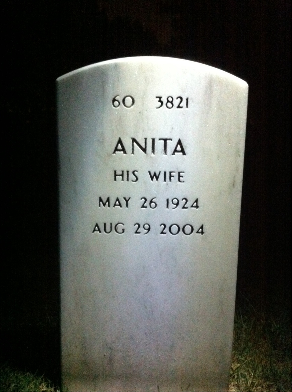 Back of headstone — Murray Ballenger